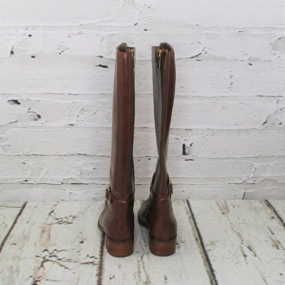 Michael Kors Heather Leather Wide Calf Riding Boots - Picture 4 of 9